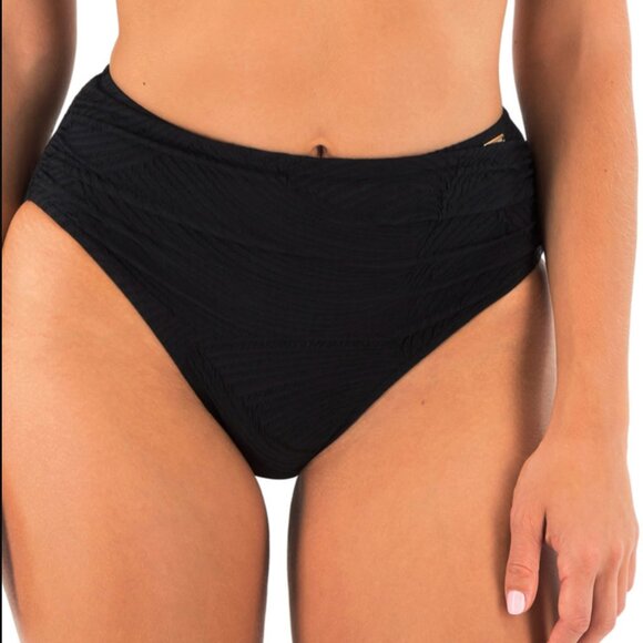 NWT fantasie Ottawa Deep Gathered Bikini Brief in Black Size XXL - Picture 2 of 9